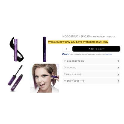 YOUNIQUE MOODSTRUCK EPIC 4D one-step fiber mascara