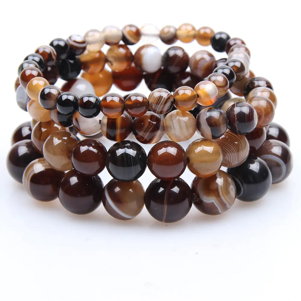 Coffee Agate Natural Gemstone Healing Crystal Bracelet