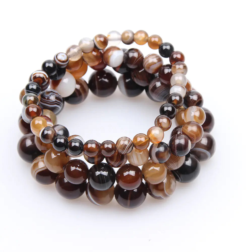 Coffee Agate Natural Gemstone Healing Crystal Bracelet