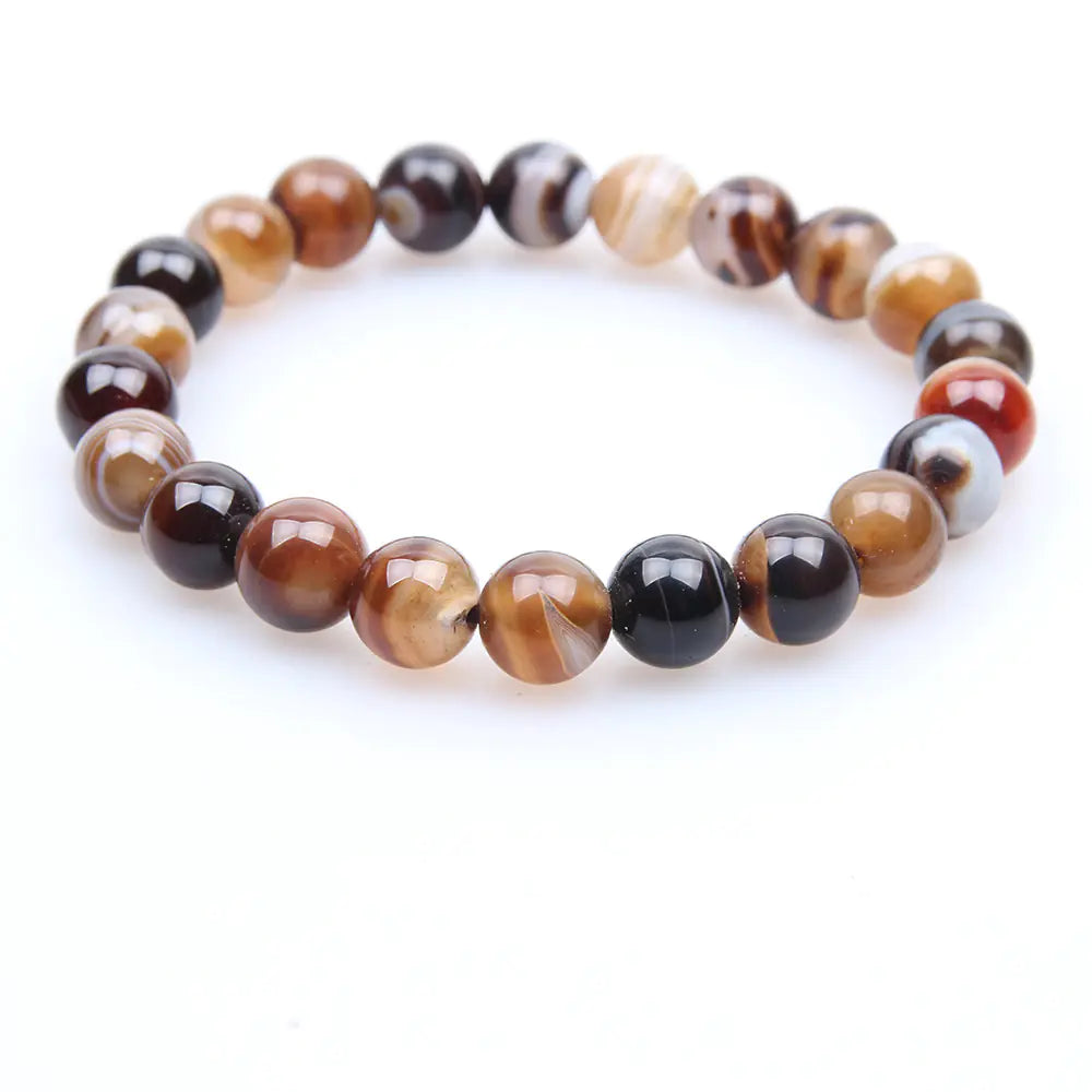 Coffee Agate Natural Gemstone Healing Crystal Bracelet